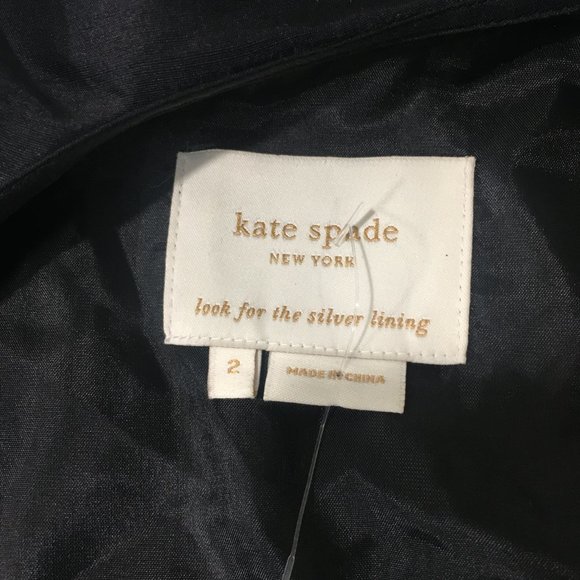 Kate Spade NY 2 Fiona Safari Black Silk Ruffled V-Neck Wrap Cocktail Dress NEW - Picture 6 of 7